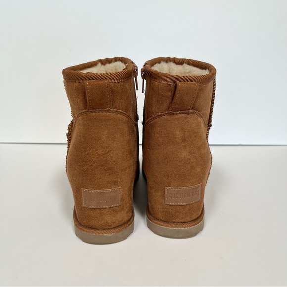 Cushionaire Kayla Boots Hidden Wedge Brown Faux Suede Sz 10 - Picture 5 of 6